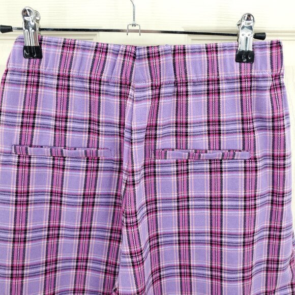 SO Lace Up Plaid Mini Skort L Purple/Pink - Picture 6 of 16